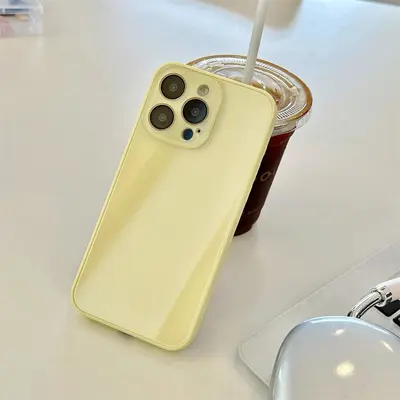 Macaron-Farben Handyhülle für iPhone 15 Pro Max, Glas, Sommer-Design