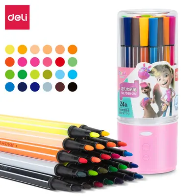 Deli 7060-12 children's watercolor marker set, washable, 12 colors - 11