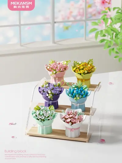 Mekensi Mikropartikel-Bausteine, Essenswagen-Straßenszene-Set - 8