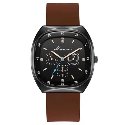 Foreign Trade Hot-Selling Fashion Barrel Silicone Strap Three-Eye Blue Needle Men's Watch Quartz Watch Manufacturer Direct Wholesale Stock - 7
