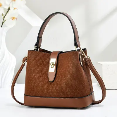 Women's Bucket Bag, Large Capacity, Retro Shoulder and Crossbody - 11