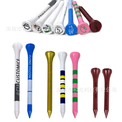 Coloured Wooden Golf Tees, Four Styles