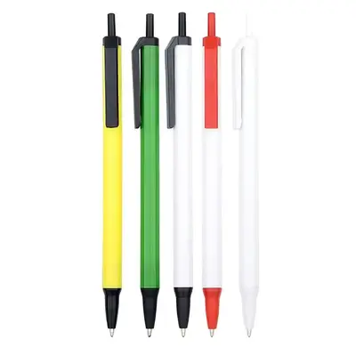 Plastic Click Ballpoint Pen, Multiple Colours, Logo Printable - 3