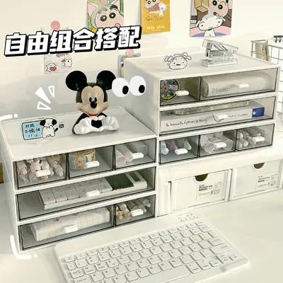 Plastic desktop storage box cosmetics stackable jewelry organizer - 5