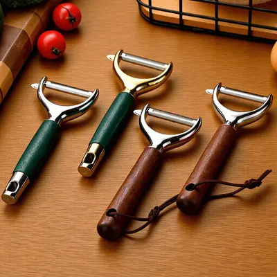 Stainless steel multi-function peeler wooden handle - 3