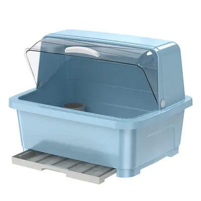 Kitchen Tableware Storage Box with Lid and Drain - 6
