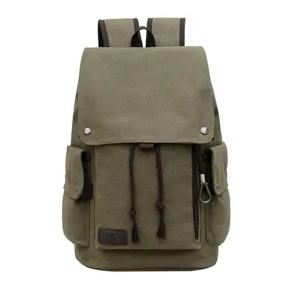 Retro Canvas Men's Backpack, Large Capacity, Laptop and School Use - 9