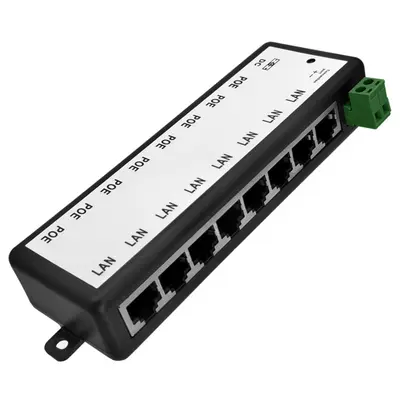 8 portlu POE merkezi güç kaynağı modülü ağ kablosuz AP köprüsü zayıf akım kutusu merkezi POE güç kaynağı kutusu 12-48V