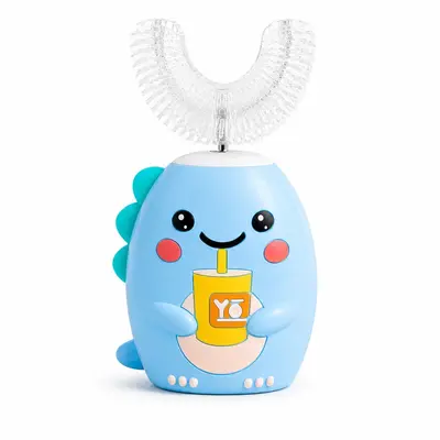 Children's U-Shaped Electric Toothbrush, Silicone Soft-Bristle, Cartoon Design