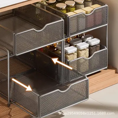 Unterschrank-Schubladenorganizer, doppelschichtig, extra tiefe Körbe