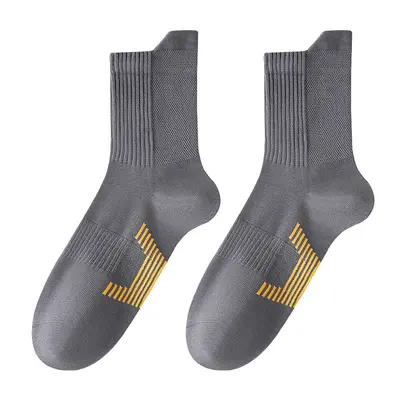 Men's Pure Cotton Mid-Calf Sports Socks, Sweat-Absorbing, Deodorizing, Spring Autumn