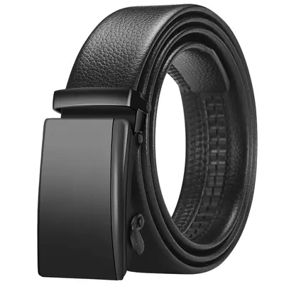 Leather men's belt, automatic buckle, business/casual - 11