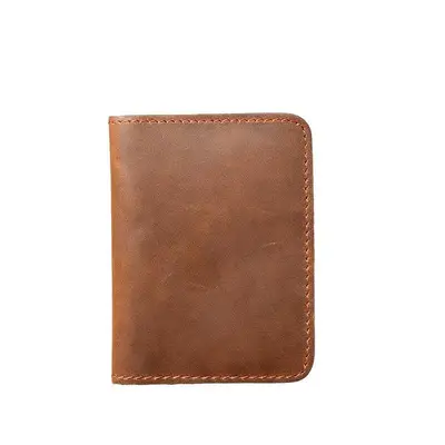 Retro Erkek Hakiki Deri Kartlık, Çılgın At Derisi, Banka Kartı ve Kimlik Bölmeli - 4