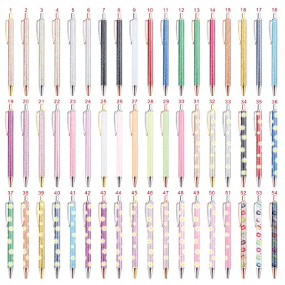 Best-Selling Gold Powder Ballpoint Pen Creative Sparkling Christmas Gift Pen Click Ballpoint Pen with Printable Logo Advertising Ballpoint Pen
