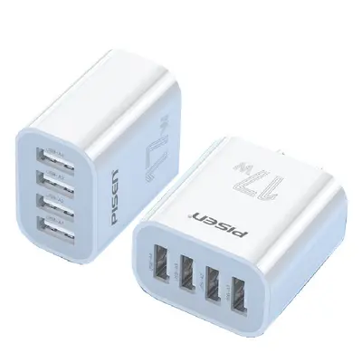 Pinsheng 17W üç portlu şarj cihazı çok fonksiyonlu 3USB şarj başlığı seyahat hızlı şarj cihazı Apple ve Android için uygun