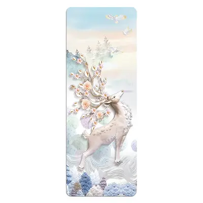 Foldable Ultra-Thin Wide 80 cm Suede Print Rubber Yoga Mat 1.5 mm - 11