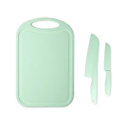 Children's plastic knife set, kindergarten, educational, with cutting board - 13