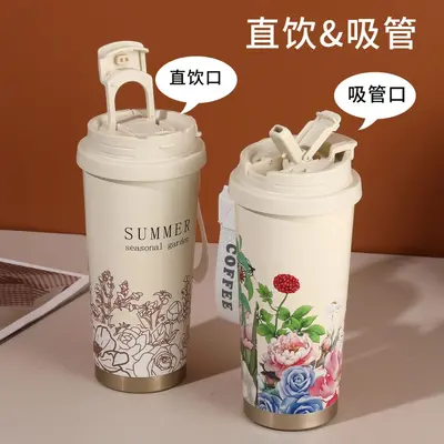 Lily pattern stainless steel insulated tumbler 316, gift box - 3
