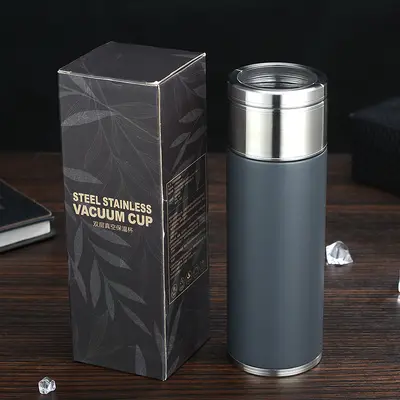 Günlük 304 paslanmaz çelik termos bardak çay su ayırma 420ml iş erkek hediye kutusu seti hediye çay bardağı - 7
