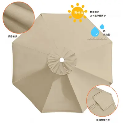 Replacement Canopy for Garden Umbrella, Polyester, Sun and Rain Protection