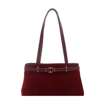 Small Square Handbag with Belt Detail, Single Shoulder Bag - 8