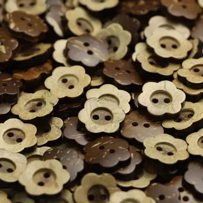 Eco-Friendly Plum Blossom Coconut Shell Buttons for DIY