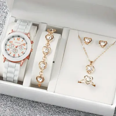 Damen-Quarzuhr mit Silikonarmband, koreanischer Stil, schlichtes Design - 10