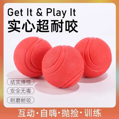 Dog Toy TPR Rubber Bouncing Ball with Rope, Bite-Resistant Dental Training Pet Toy - 2