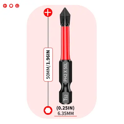 PH2 cross bit set, 25-150mm, strong magnetic - 9