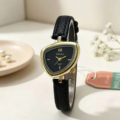 Damen-Quarzuhr mit Dreiecksdesign, elegant - 7