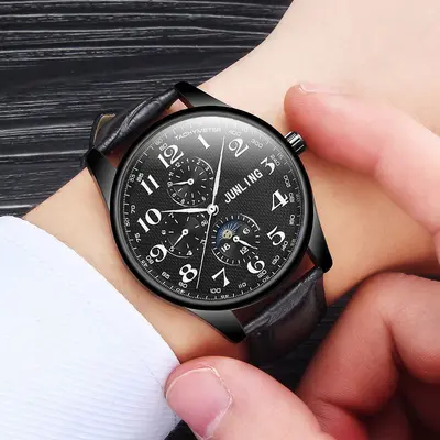 Erkek kuvars saat, büyük kadran, iş casual stil - 3