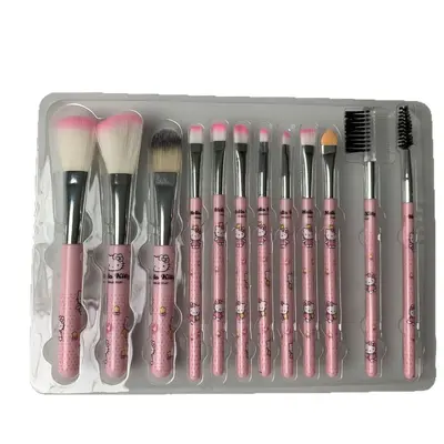 KT Cat 12-piece makeup brush set, eyeshadow, blush, foundation brush, beauty tools, lip brush