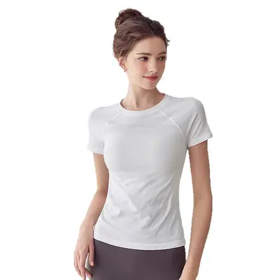 Women's Slim-Fit Quick-Dry Yoga Top, Short Sleeve - 6