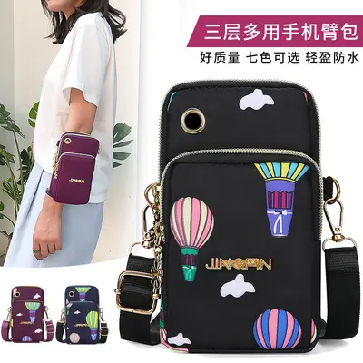 Handytasche Damen vertikal Schulter Umhängetasche 2025 neu Nylon Oxford Gewebe Schultertasche mit Reißverschluss Münzgeldbörse - 5
