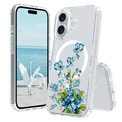 Apple iPhone 17 Pro Max manyetik telefon kılıfı, sınır ötesi Avrupa ve Amerikan çiçek desenli TPU+PC koruyucu kılıf - 9
