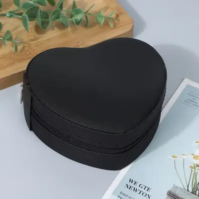 Macaron-farbene Herz-Schmuckschatulle, tragbare Reise-Schmuckaufbewahrungsbox, hochwertige Pfirsichherz-Ohrringe und Halsketten-Aufbewahrungsbox - 7