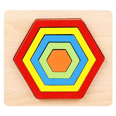 Ahşap geometri puzzle oyuncak, erken eğitim el tutuş panosu - 11