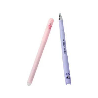 Erasable Gel Pen, Blue, Animal Pattern, for Students - 6