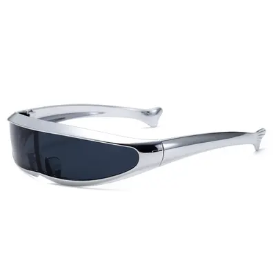 X-Men Style Sunglasses, Laser Pattern, Mercury Lens, One-Piece Frame - 8