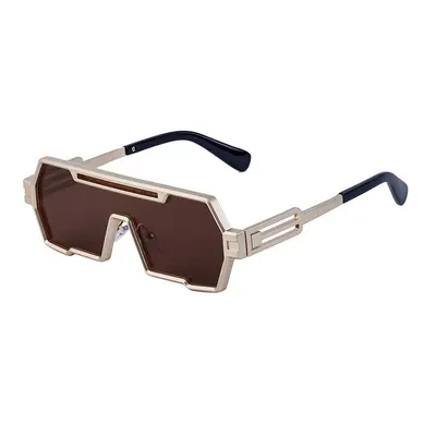 Retro Steampunk Irregular Sunglasses for Men with UV Protection - 9