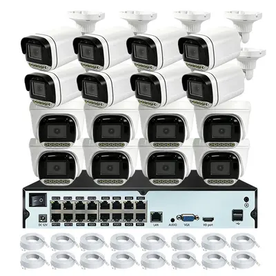cctv16通道闭路监控系统套装poe nvr录像机8mp4K网络摄像头icsee
