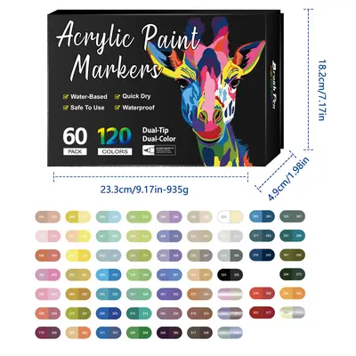 Doppelkopf-Acrylmarker, 72-Farben-Set für Kinder - 11
