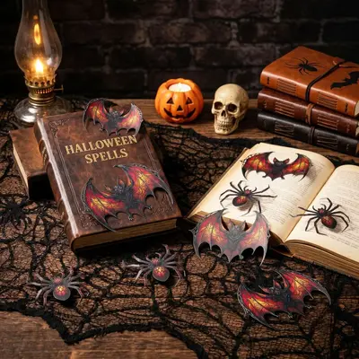 Halloween 3D Bat and Spider Wall Stickers, Multiple Designs