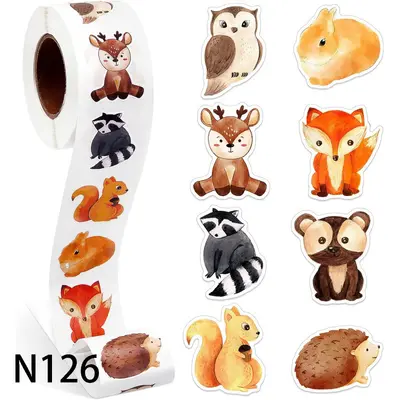 Dinosaurier- und Meerestier-Sticker-Rolle, Dekorations-Geschenkbox - 12
