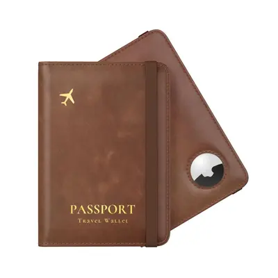 Passport holder with AirTag pocket, adjustable strap - 8