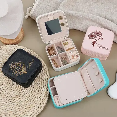 Sınır ötesi tatil takı hediye kutusu taşınabilir takı yüzük küpe küpe saklama kutusu takı kadınlar için lüks - 2
