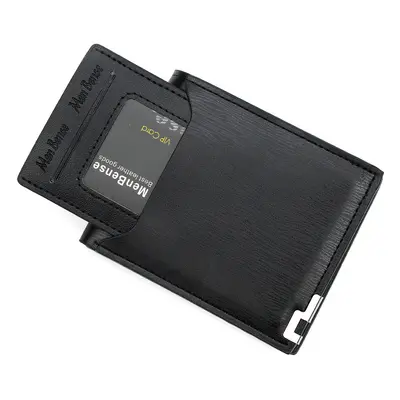 Men's Short Wallet, Multi-Function Card Holder and Coin Purse, Metal Edge - 5