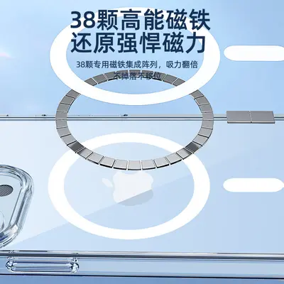 iPhone 15 transparente Magnetschutzhülle mit MagSafe, kabellose Ladung, iPhone 13 Pro, 12