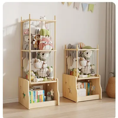 Wooden Toy Storage Rack for Children and Kindergarten - 2