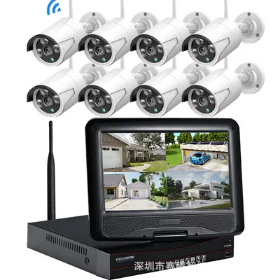 4/8 kanallı kablosuz 10 inç kamera iç ve dış mekan gözetim NVR seti kızılötesi gece görüş kamerası görsel 4G akıllı